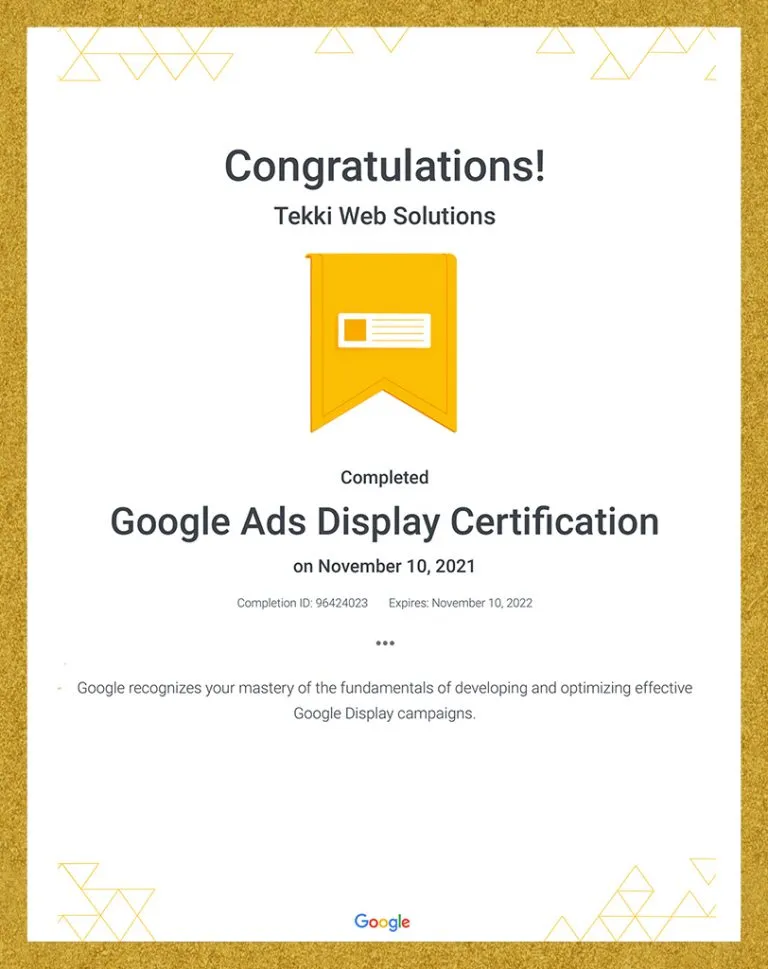 Google Ads Display Certification