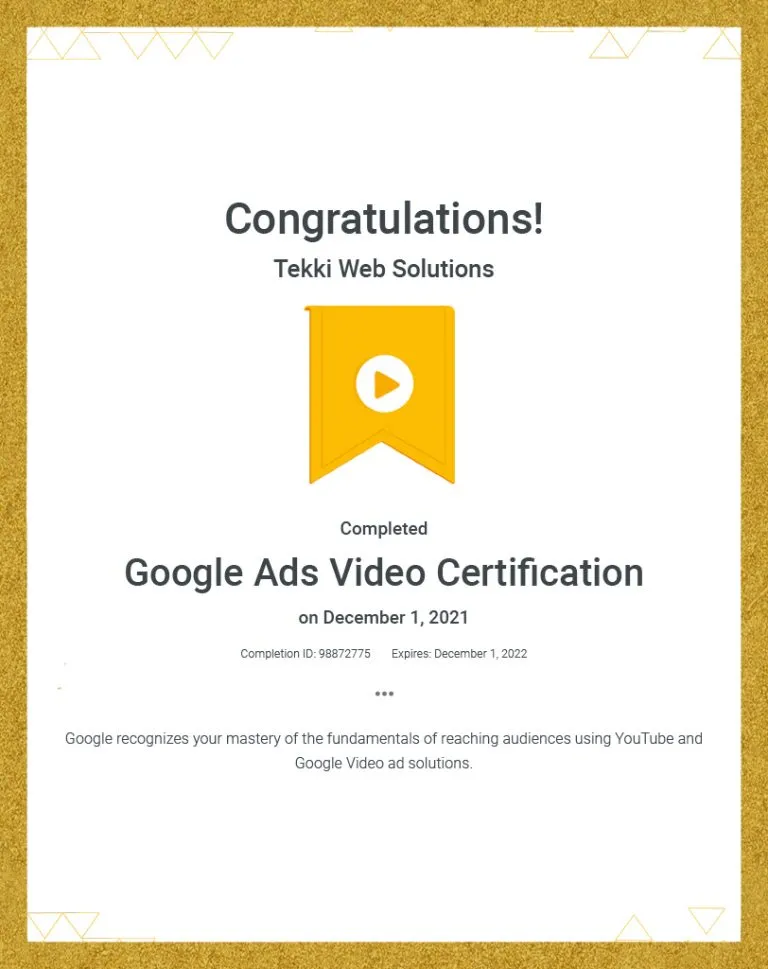 Google Video Ads Certification